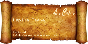 Lapina Csaba névjegykártya